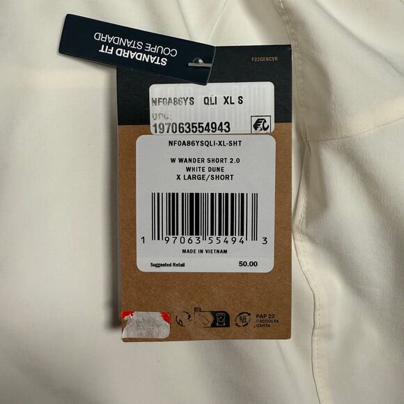 New The North Face Size XL Wander Short 2.0 White Dune Elastic Waist Activewear - Picture 9 of 11